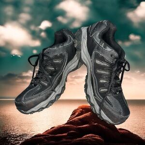 Sketchers Cankton Steel Toe Work Sneakers Men Size 7.5 Black w Black Shoe String